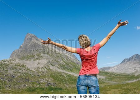 Happy woman enjoying freedom