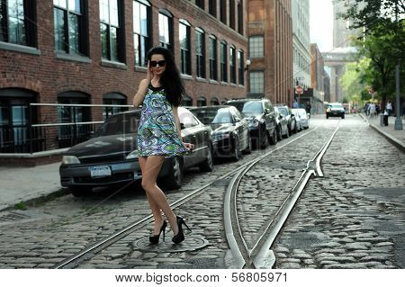 Young fashion model posing pretty