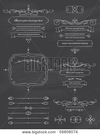 Vintage Calligraphy Chalkboard Design Elements Two