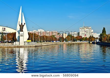 KALININGRAD, RUSSIA - October 23, 2011: Embankment Of Peter The Great, tourist attraction