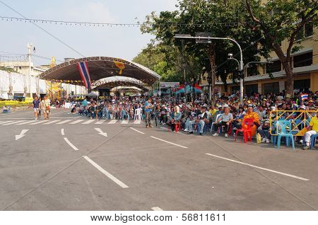 The Thai Protest Against The Government At Democracy Monument