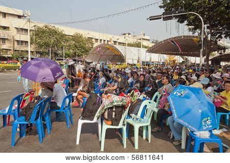 The Thai Protest Against The Government At Democracy Monument