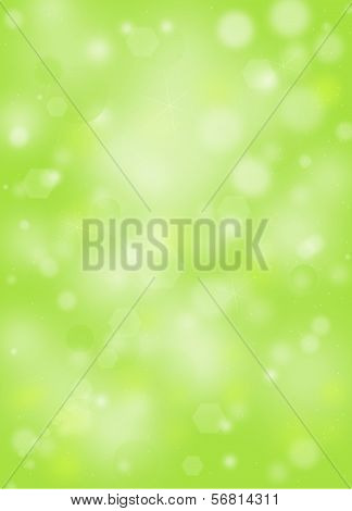 Green Natural Background With Bokeh And Ray Of Lights