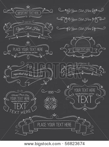Vintage Calligraphy ChalkBoard Elements