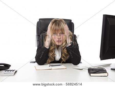 Depressed Businesswoman At Her Wits End