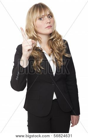 Stern Businesswoman Delivering A Reprimand