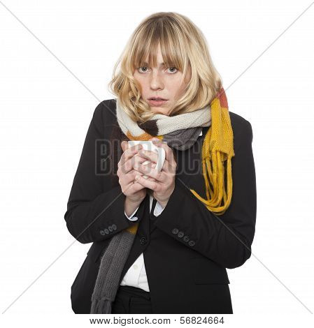 Cold Miserable Young Woman