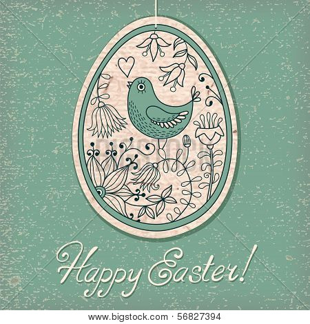 Vintage card with Easter egg