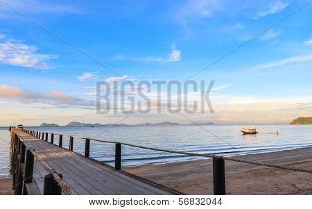 Wooden Pier , Tropical Island