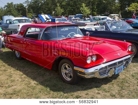 1960 Red Ford Thunderbird Side View