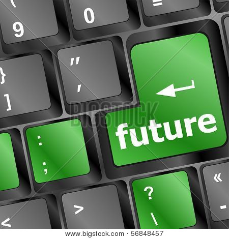 Future Key Or Keyboard Showing Forecast Or Investment Concept