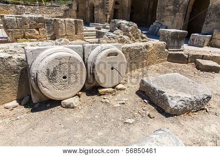 Monastery (friary) In Messara Valley At Crete Island In Greece. Messara - Is  Largest Plain In Crete