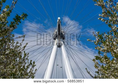 LONDON, UK - CIRCA APRIL 2013: The EDF Energy London Eye is the tallest ferris wheel in Europe.