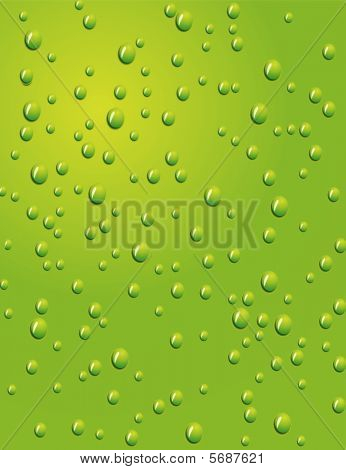 Seamless green background with water drops.