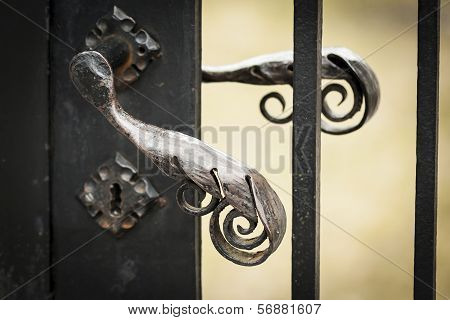 Old metal doorknob.