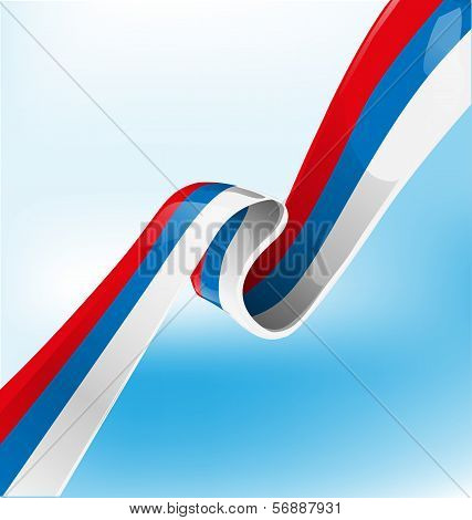 Russian Ribbon Flag On Background
