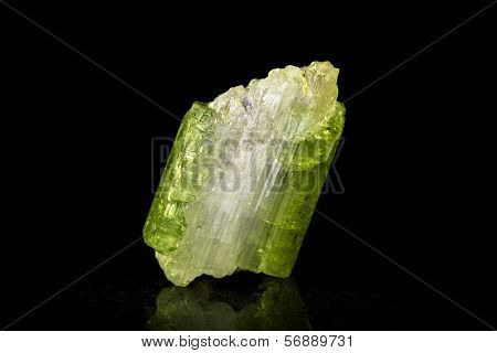 Verdelite Mineral Stone In Front Of Black