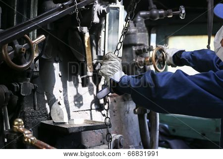 Stream Train Worker Inside The Cockpit