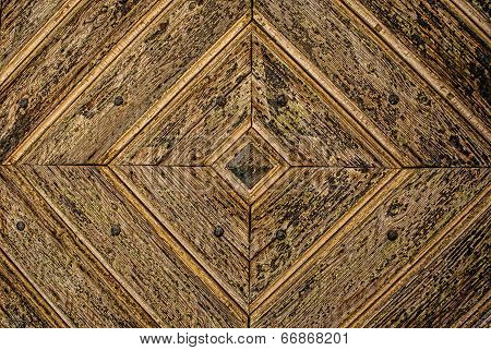 Golden Diamond Pattern wooden Door Detail Background