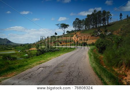 Asphalt road RN7 (Antananarivo-Toliara) on the island of Madagascar