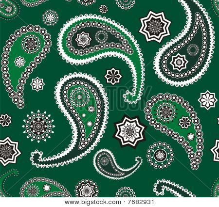 Islámská paisley green vektor vzor