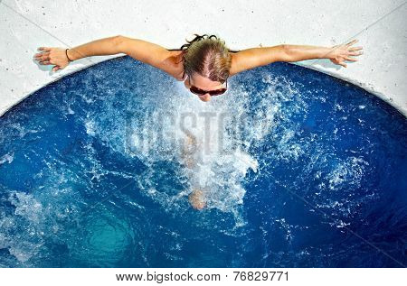 Beautiful girl relaxing in . Summer vacation