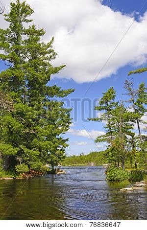 Narrow Channel In The North Woods