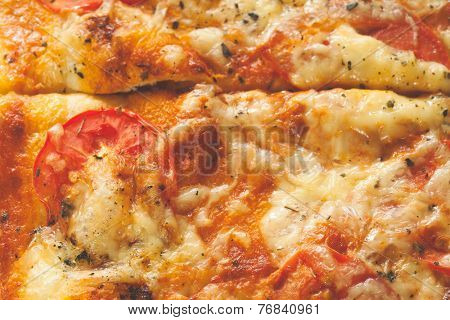 A meatless vegetarian pizza just removed from an oven