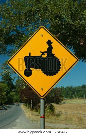 Tractor caution sign