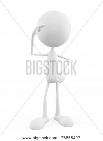 White Character With salute Pose
