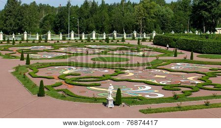 view on a regular garden