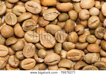 Dry green coffee beans (Coffea arabica)