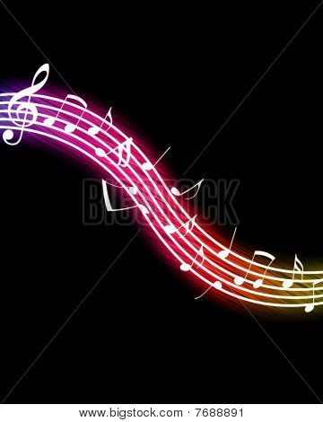 Notas de música fluindo