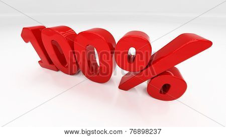 One hundred percent off. Discount 100.  Percentage. 3D illustration