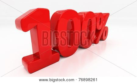 One hundred percent off. Discount 100.  Percentage. 3D illustration