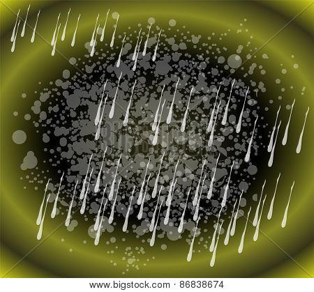 Meteorite in green background