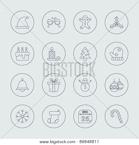 Christmas Line Icon Set