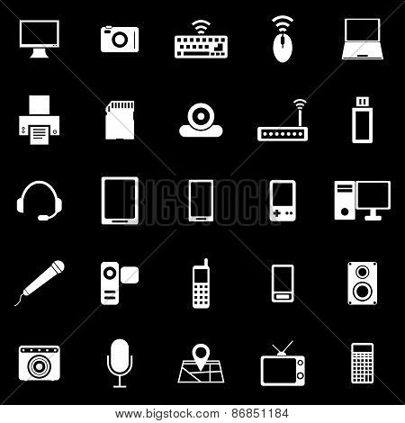 Gadget Icons On Black Background
