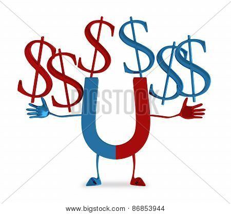 Magnet Character And Money