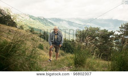tourist in the mountains