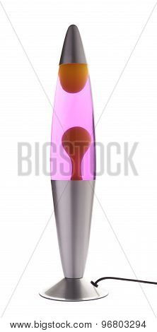 Pink magneta lava lamp isolated