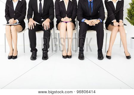 Nervous Business People Waiting For Interview