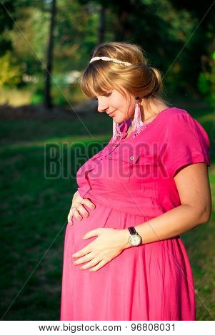 Happy pregnant woman
