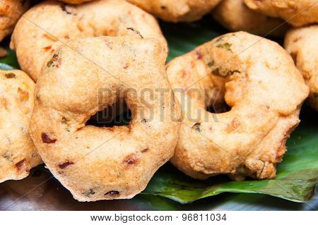 Vade or Vada, traditional Southern Indian fried snack