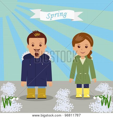 Spring walk in the park