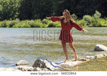Red dressed girl