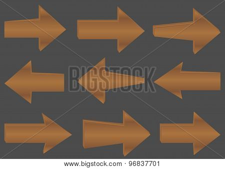 Wooden vector arrows