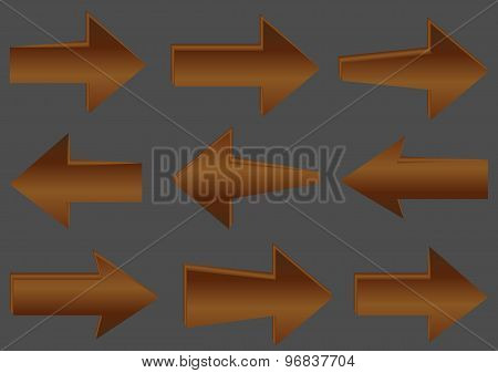 Wooden vector arrows