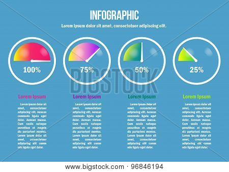 Infographic with color percent diagrams