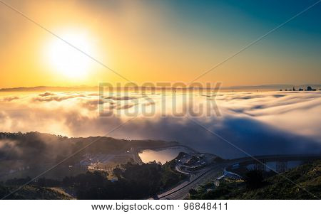 Aerial View Of San Francisco Above The Fog